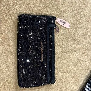 Victoria secret black sequins clutch
